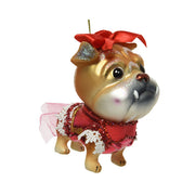 PENDENTE A FORMA DI CAGNOLINO CON VESTITO ROSSO 10CM