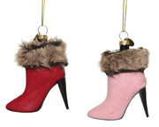 1 DECORAZIONE SCARPE H.9 ROSA/ROSSO NATALE DA APPENDERE MODELLO ASSORTITO