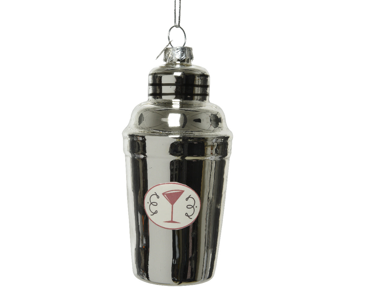 DECORAZIONE NATALIZIA SHAKER H10,5CM ARGENTO DA APPENDERE