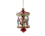 GIOSTRA NATALIZIA APPENDIBILE 7,5CM ROSSA CON GLITTER