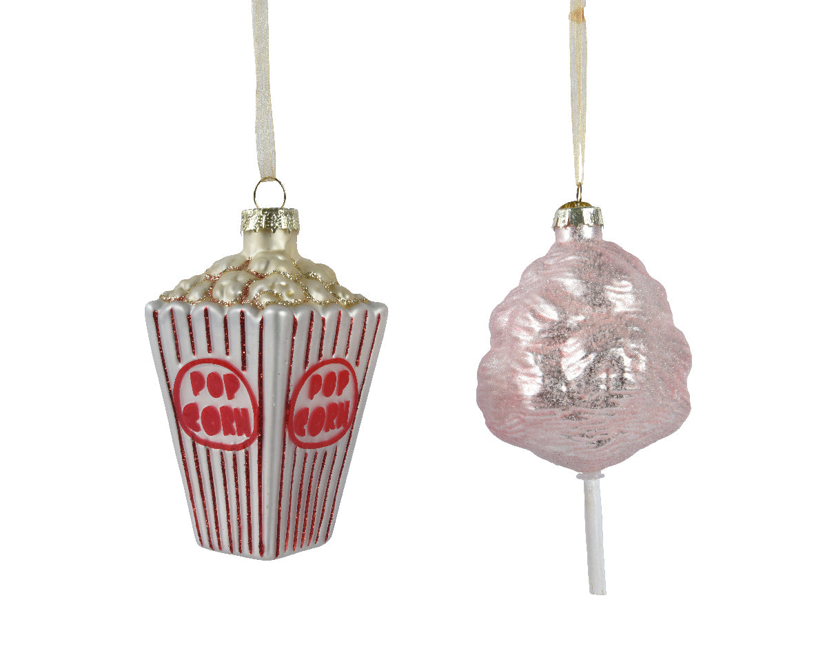 1 CIONDOLO NATALIZIO H11.5CM POP CORN/ZUCCHERO FILATO MODELLO ASSORTITO