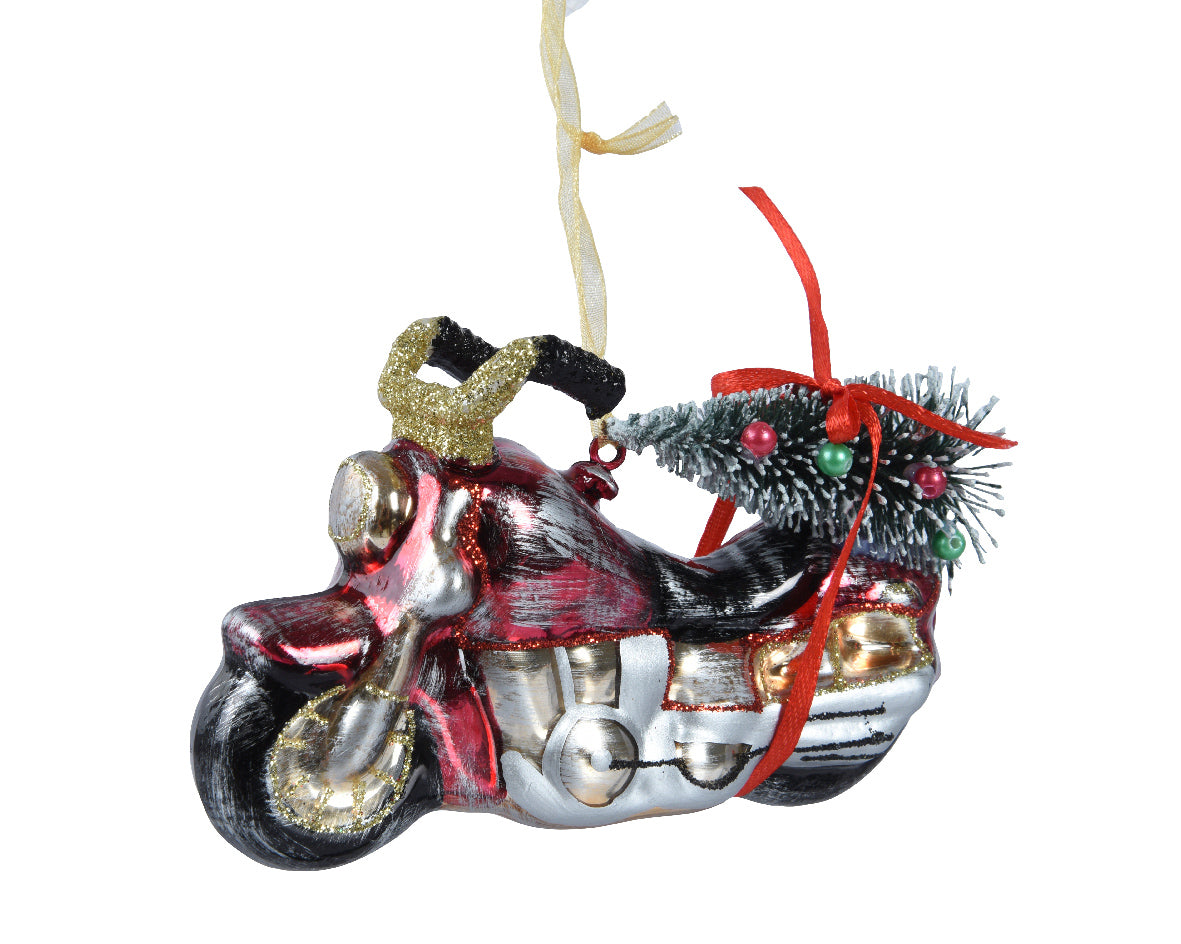 Moto Rosso Scuro decorazione natalizia appendibile H7cm