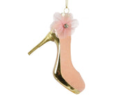 Pendente decolleté in vetro con fiore 9 x 4,2 x 12,3 cm rosa Peraga Christmas