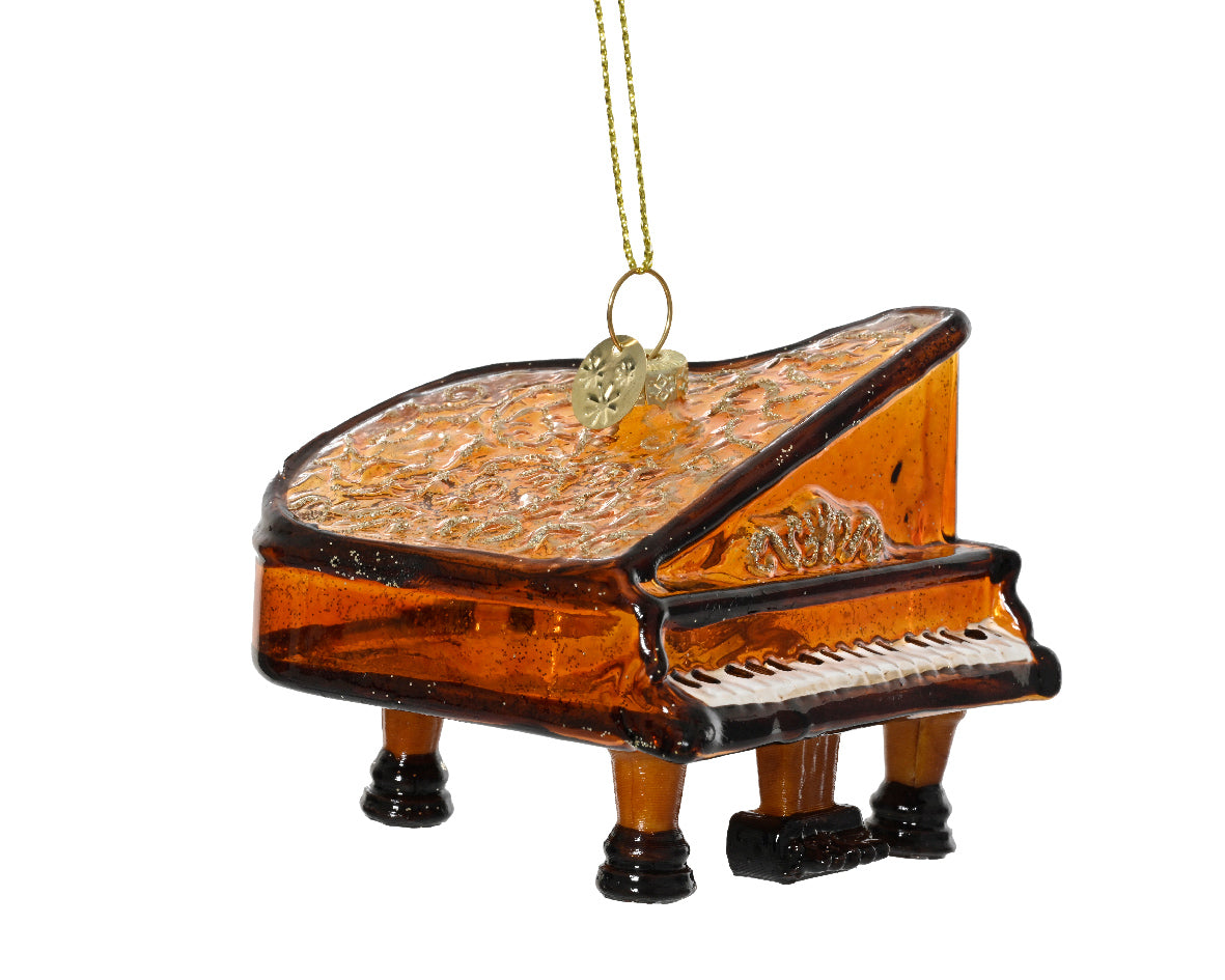 Pianoforte appendibile decorazione natalizia Marrone H7.6cm