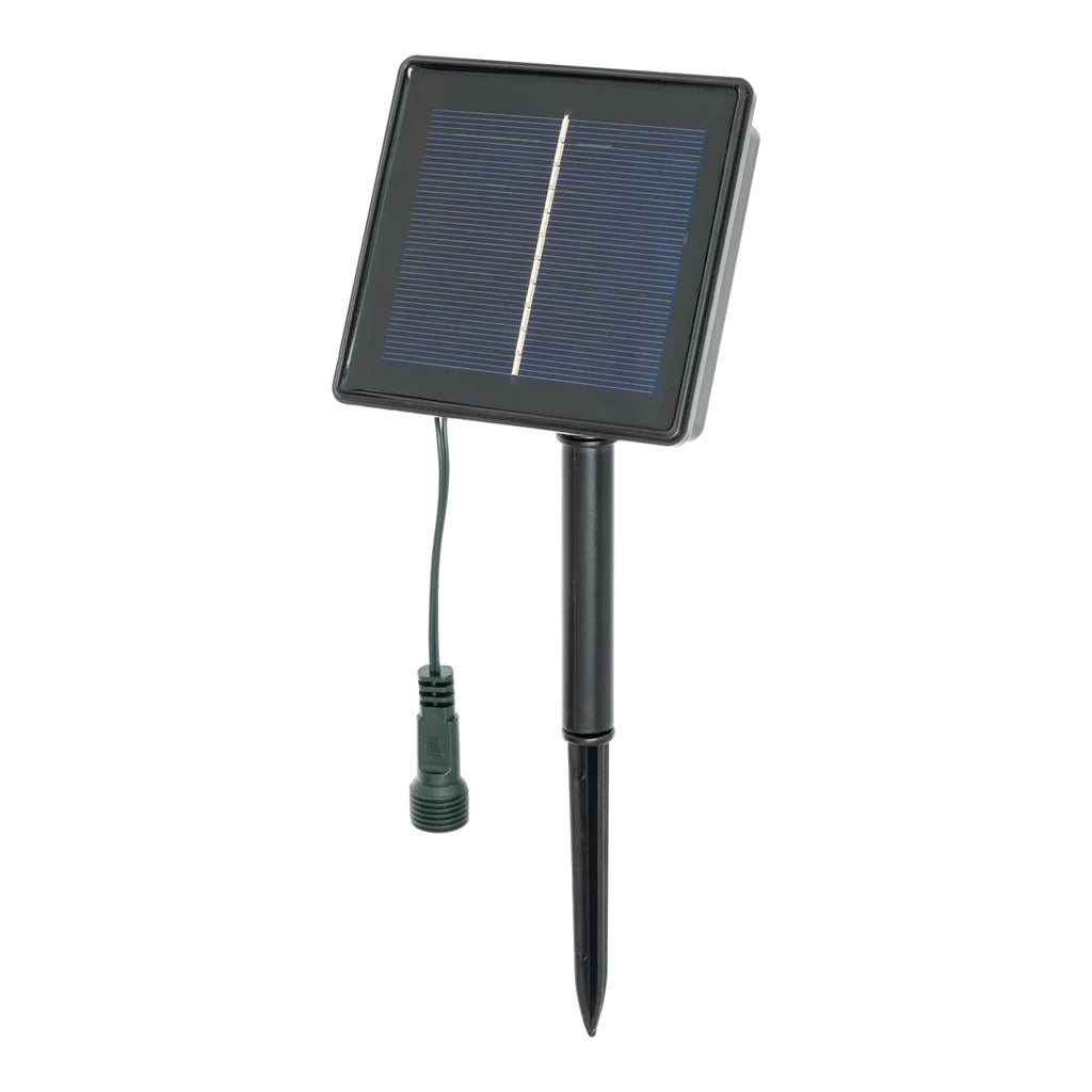 CATENA LUMINOSA 500 LED BIANCO CALDO FILO VERDE CON PANNELLO SOLARE
