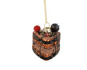Pendente torta in vetro 6 x 5,8 x 6,8 cm marrone cioccolato Peraga Christmas