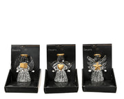 Pendente angelo in vetro trasparente D 4 cm oro Peraga Christmas