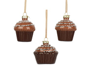 Pendente cupcake in vetro con pirottino 6,3 x 6,1 x 6 cm marrone cioccolato Peraga Christmas