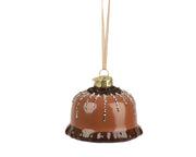 Pendente torta con colata di cioccolato in vetro 7,8 x 7,8 x 5,3 cm marrone cioccolato Peraga Christmas