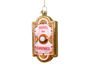 Pendente anello in vetro opaco con linea glitter 5,7 x 2,7 x 12,5 cm rosa/oro Peraga Christmas