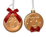 Pendente pancake in vetro opaco 8 x 2 x 8,5 cm marrone Peraga Christmas