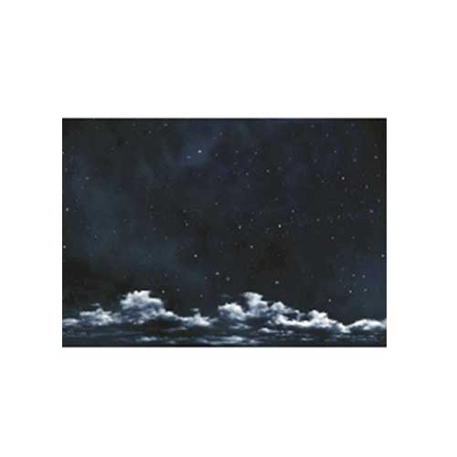 CIELO NOTTURNO STELLATO CON NUVOLE 100X70CM
