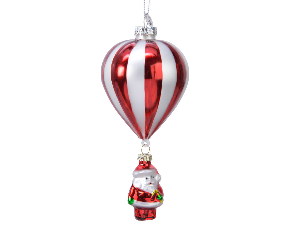 DECORAZIONE MONGOLFIERA H.15 ROSSO/BIANCO DA APPENDERE