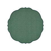 Tovaglietta Flowers Tonda Double Face - Verde Bosco