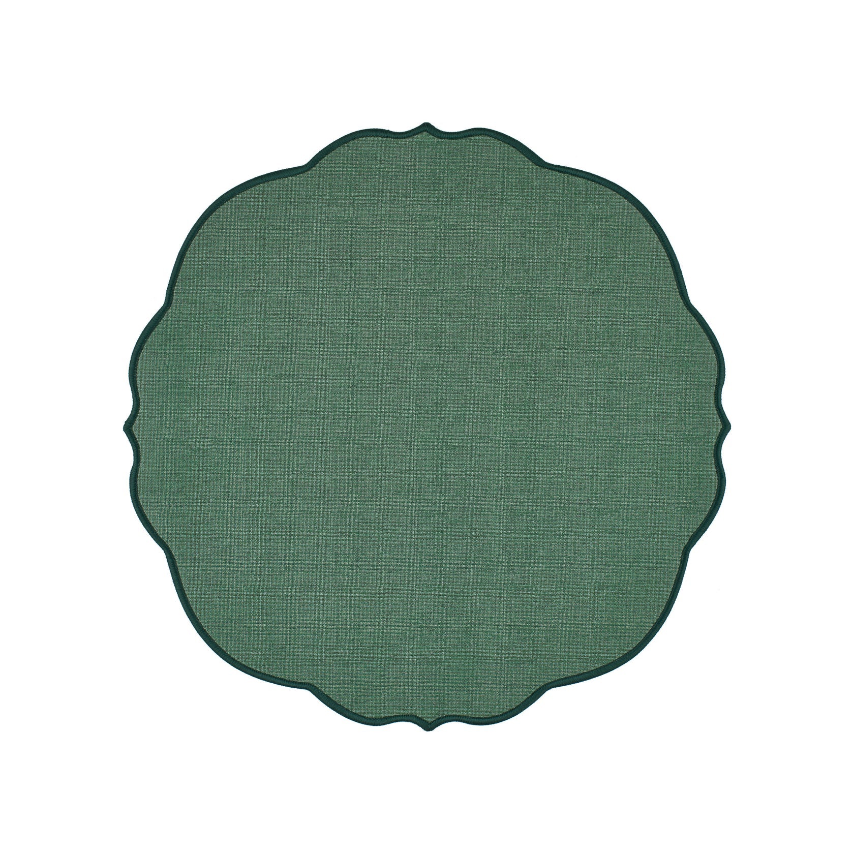 Tovaglietta Flowers Tonda Double Face - Verde Bosco