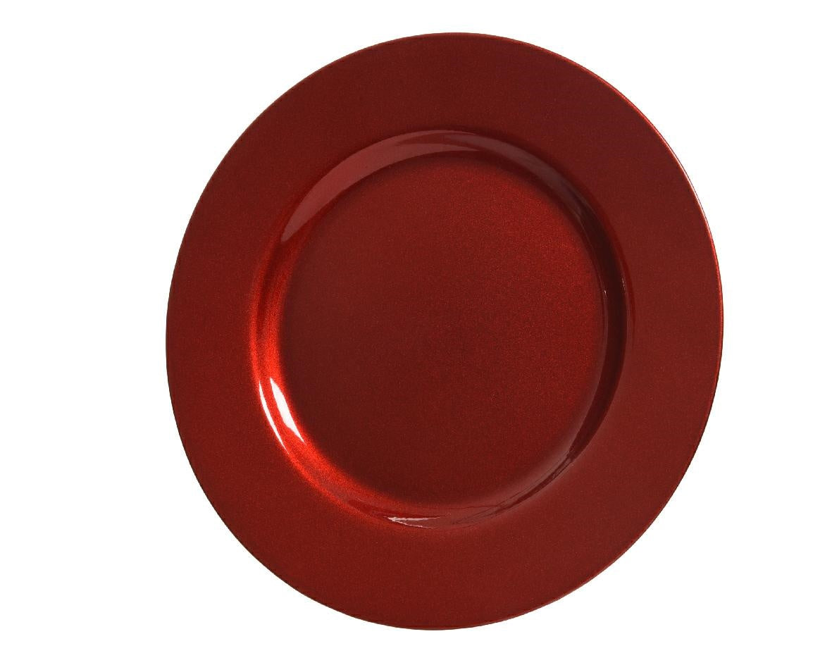 SOTTOPIATTO NATALIZIO IN PLASTICA 25CM ROSSO