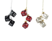Dadi decorazione natalizia appendibile modello assortito Nero/Rosso/Argento H3.3cm
