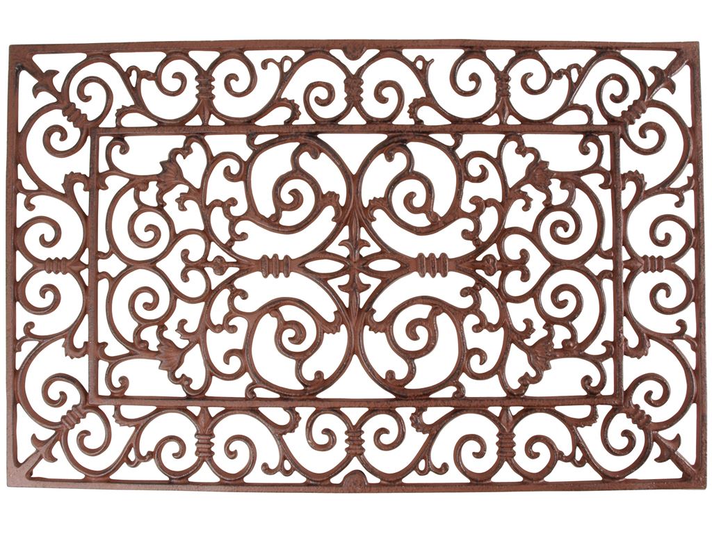 ZERBINO IN FERRO BATTUTO 71X45 CM MARRONE