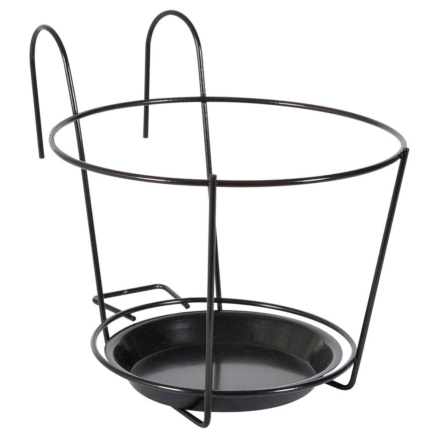 BALCONIERA NERA TONDA D.15CM CON SOTTOVASO