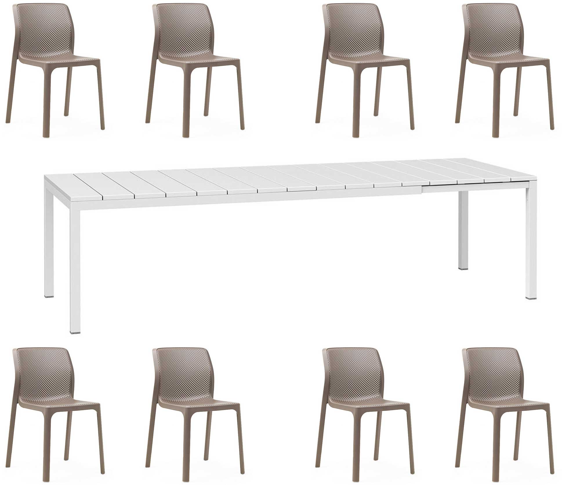 OFFERTA TAVOLO RIO ALLUNGABILE 210/280CM +8 SEDIE BIT COLORE A SCELTA