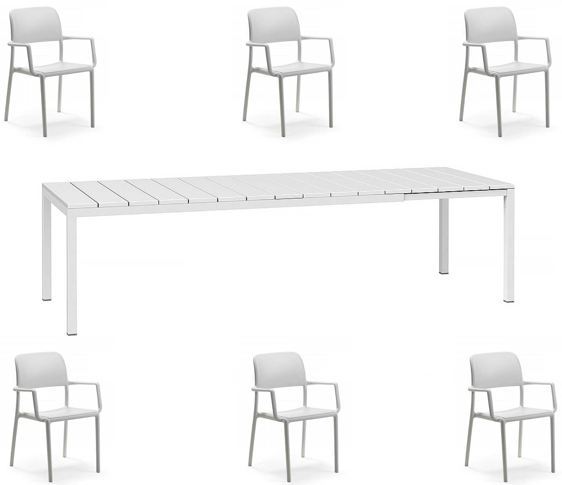 ANGEBOT: AUSZIEHBARER RIO-TISCH 210/280 CM + 6 RIVA-SESSEL IN IHRER FARBWAHL