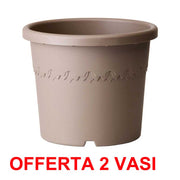OFFERTA 2 VASO ALGARVE CILINDRO WHEELS 40CM TAUPE