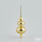 PUNTALE IN VETRO CON DUE SFERE, H35CM, ORO