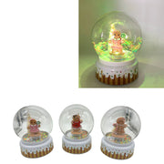 1 Ampolla assortita decoro omino pan di zenzero luci e suono 13 cm Peraga Christmas