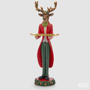Renna con Vassoio H.61 L.19 L.16,5 Verde/Rosso