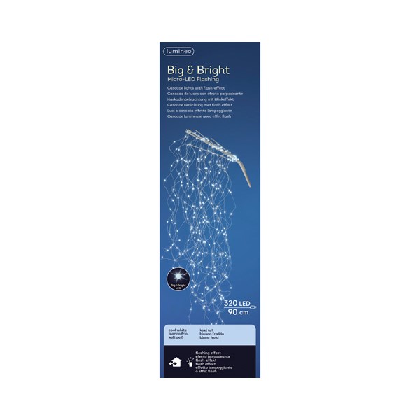 CASCATA CON 320 LED BIANCO CALDO 90CM
