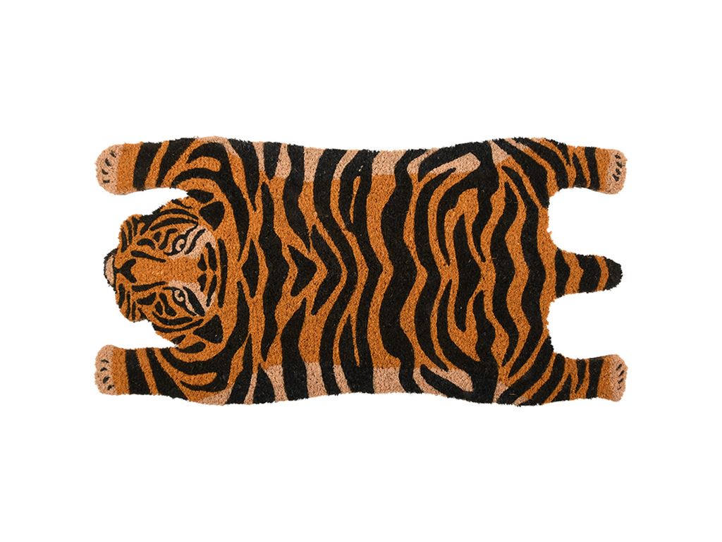ZERBINO IN COCCO/PVC A FORMA DI TIGRE 74,5X37,5X1,7 CM