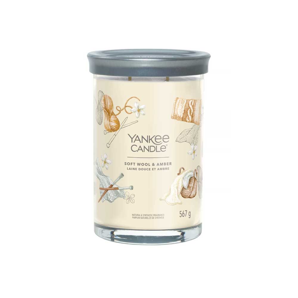 CANDELA TUMBLER GRANDE SIGNATURE SOFT WOOL & AMBER