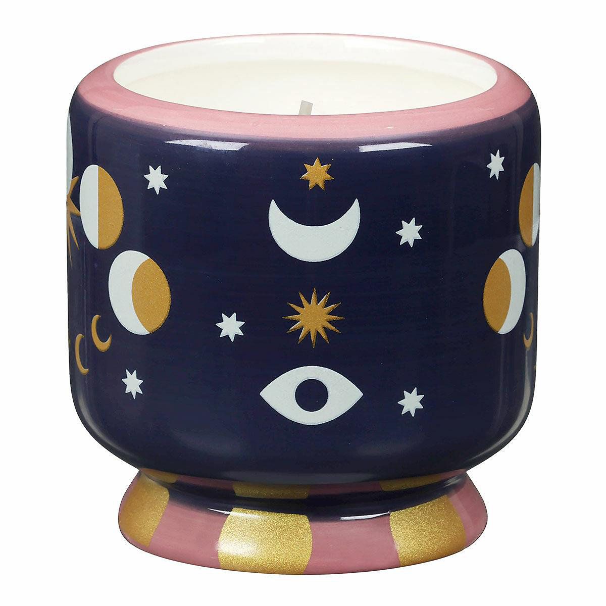 Paddywax Candela in Ceramica Decorata "A Dopo" – Fasi Lunari, Gelsomino e Rosa (226 g)