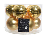 10 PALLINE DI VETRO D.6CM ORO CHIARO