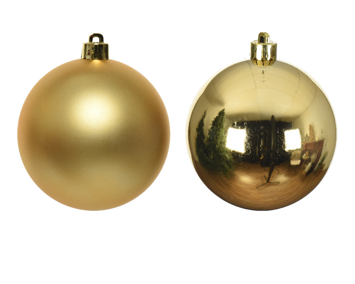 10 PALLINE DI VETRO D.6CM ORO CHIARO