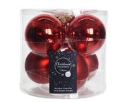 6 PALLINE DI VETRO D.8CM ROSSO NATALE