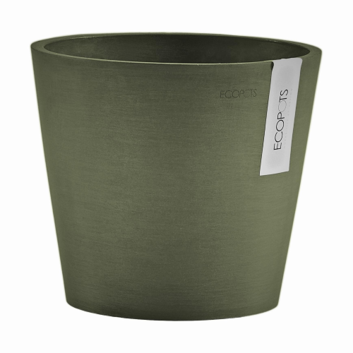 Vaso Rotondo Amsterdam D20 H17.5 cm Verde Kaki ECOPOTS