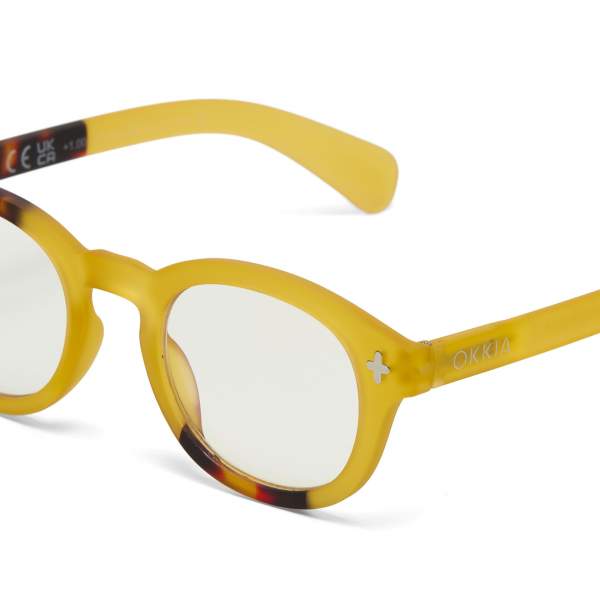 Occhiali da Lettura Anti Luce Blu Milano Giallo Havana +2,50 OKKIA - immagine 7