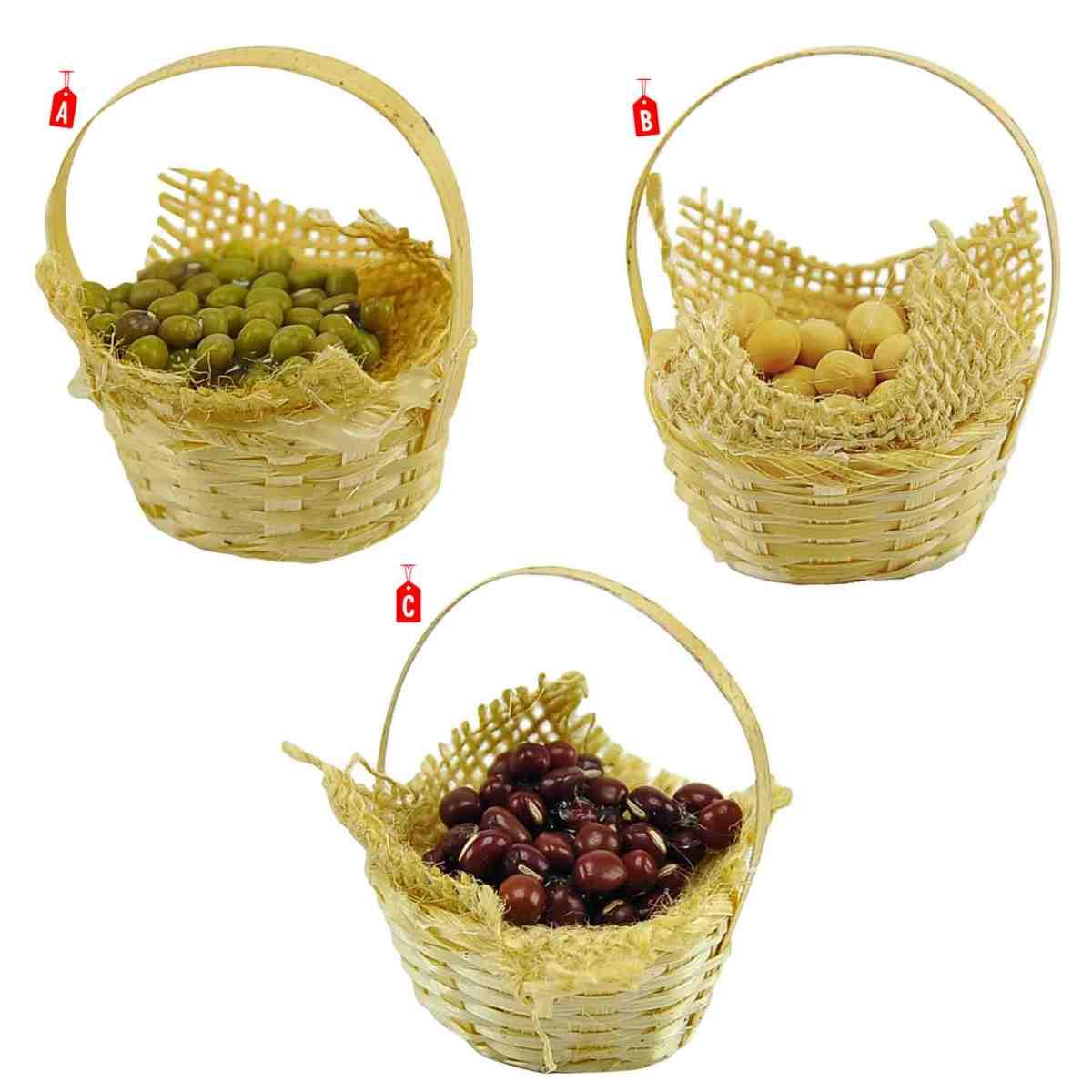 CESTO CON ALIMENTI ALL'INTERNO, Ø4.5xh6 cm, MODELLO ASSORTITO