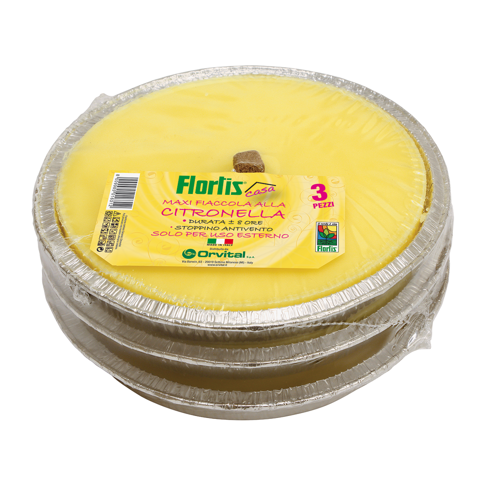 MAXI FIACCOLA CITRONELLA 3 PZ D.16.5 ARGENTO