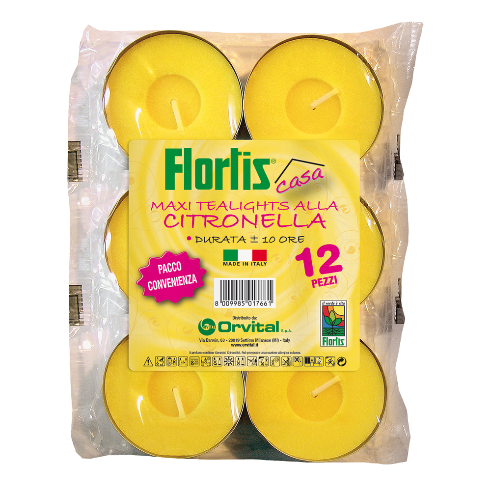 MAXI TEALIGHT CITRONELLA 12PZ