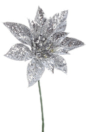 PICK POINSETTIA ARGENTO H22,5CM
