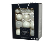 26 PALLINE DI VETRO BIANCO INVERNO MODELLI ASSORTITI