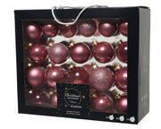 SET 42PZ PALLINE DI NATALE IN VETRO ROSA MISURE ASSORTITE