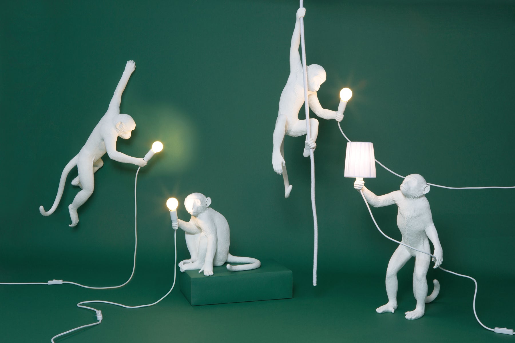 The Monkey Lamp Versione a Muro Bianca SELETTI
