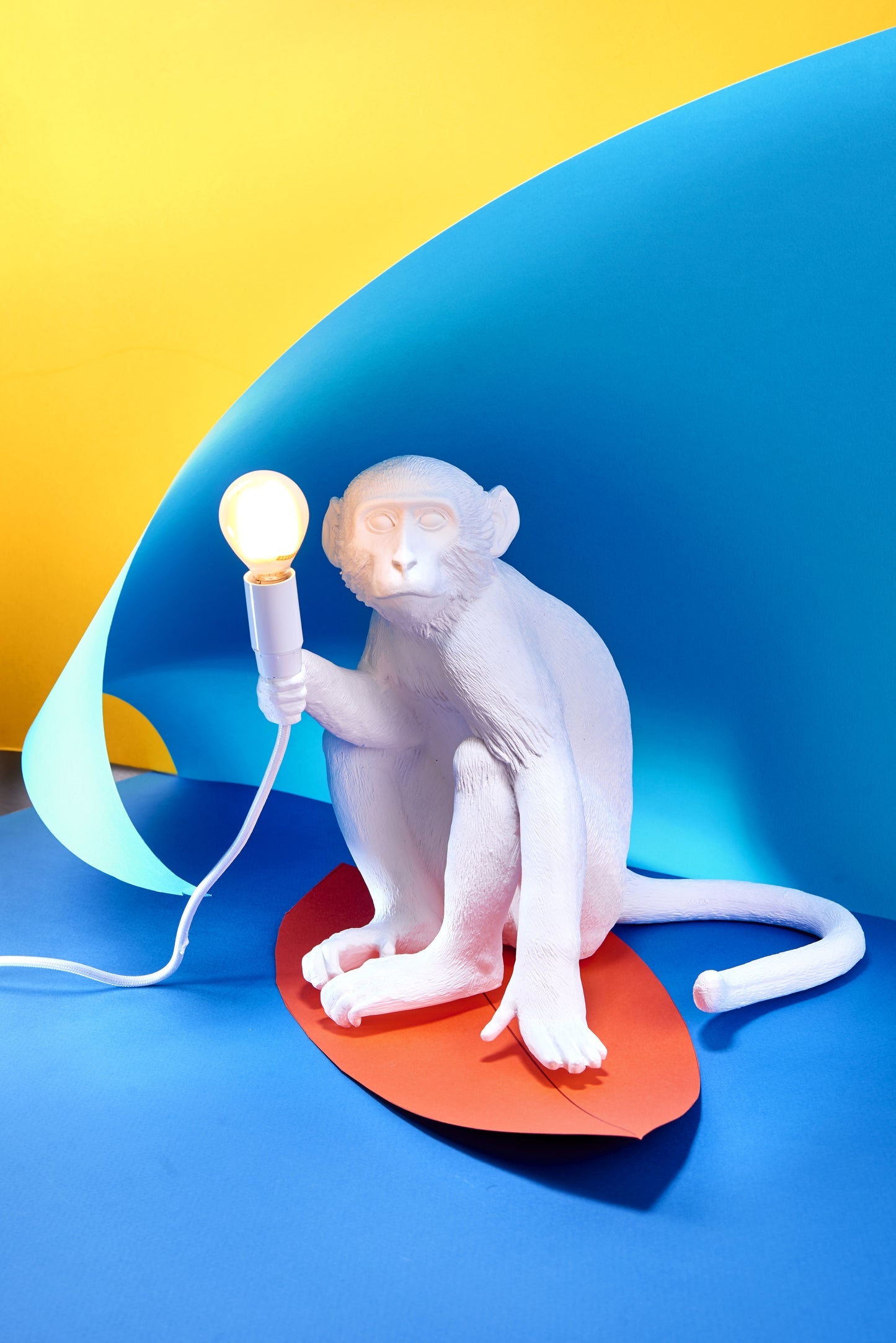 The Monkey Lamp Versione Seduta Cm.34x30 h.32 Bianco SELETTI
