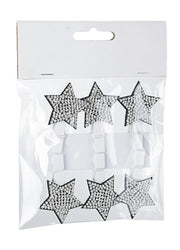 6 CLIP STELLE ARGENTO EFFETTO SWAROVSKI
