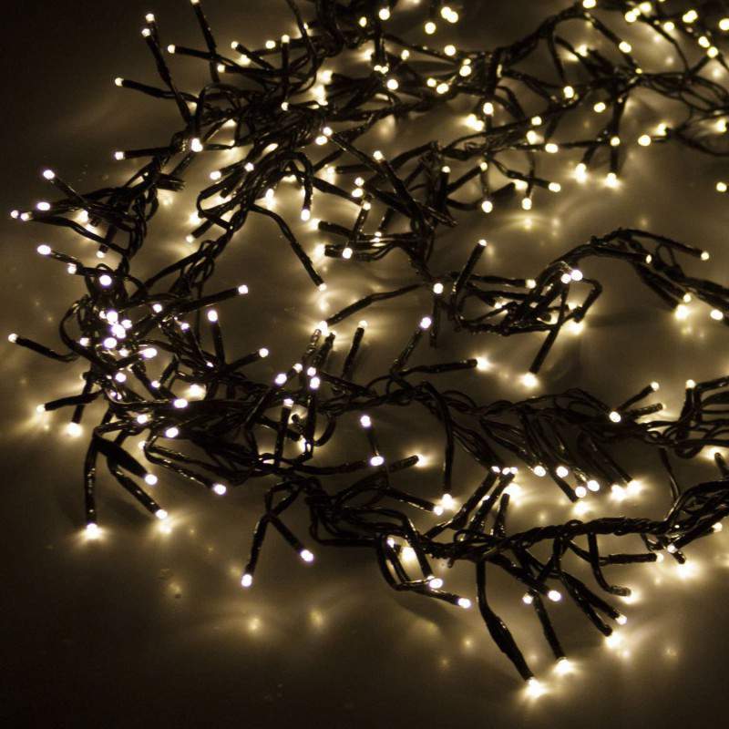 1500 LED BIANCO CALDO, CAVO 30MT 2CM DISTANZA BULBI, CON GIOCO LUCE