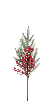 Ramo Trixy con bacche H50cm Rosso bizzotto