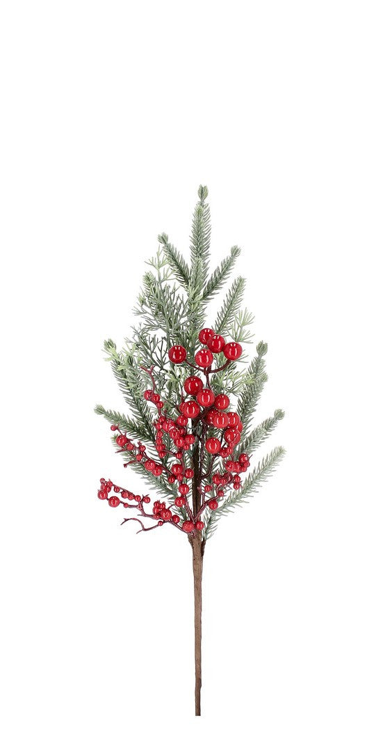 Ramo Trixy con bacche H50cm Rosso bizzotto